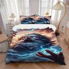 3pcs Thunderous Lightning Zeus Bedding Set, Includes One Quilt Cover and Two Pillowcases (No Core), Anime Cartoon Design for Home Decor