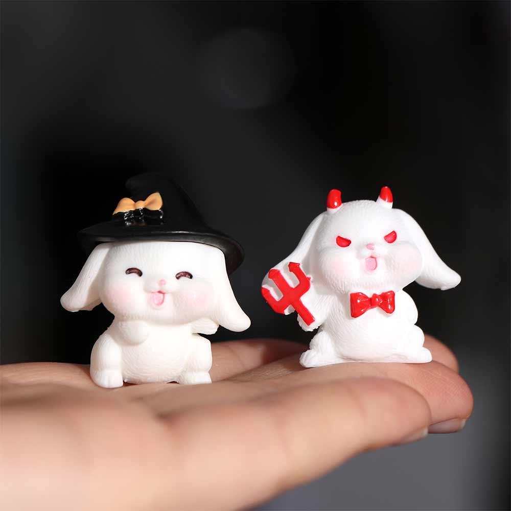Ghost Halloween Decorations Figurine Cartoon Rabbit Ghost Micro Ornaments  Halloween Decorations