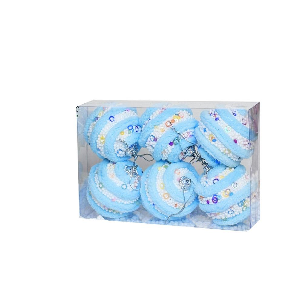 

6Pcs Colorful Christmas Balls Pendant Reusable Macaron Color Hanging Balls for Home Style A