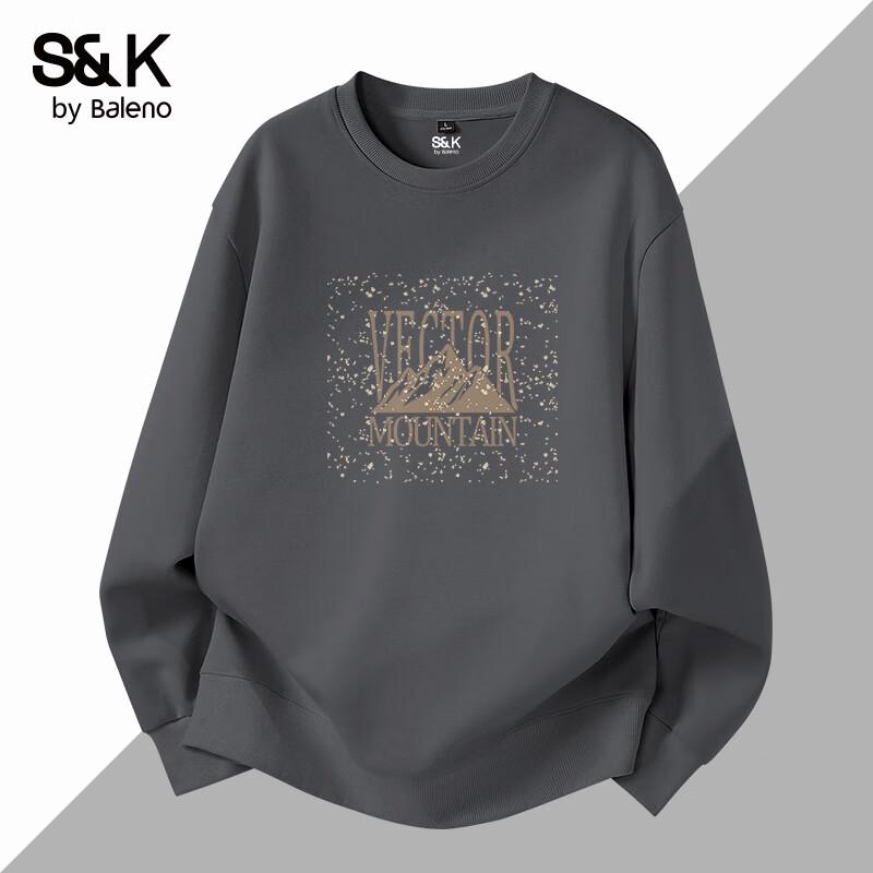 

Baleno Men s S&K Series Heavyweight Mountain Graphic Crewneck Sweatshirt