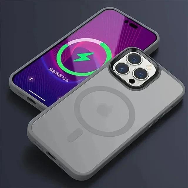 

Матовый полупрозрачный матовый чехол для телефона IPhone 15 14 13 12 11 Pro Max Plus, магнитный чехол для Magsafe, чехол для беспроводной зарядки For iphone15Promax