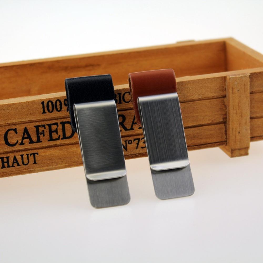 1 portalápices de metal, de latón y acero inoxidable, con clips para lápices, organizador de hojas sueltas para diario vintage, suministros de oficina