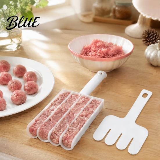 Multipurpose Food Shaper Meatball Maker Tool with Pusher 3/4 Compartments Design Grade PP Nonstick Scoop Non Stick Spoon Efficient Mold for Kitchen