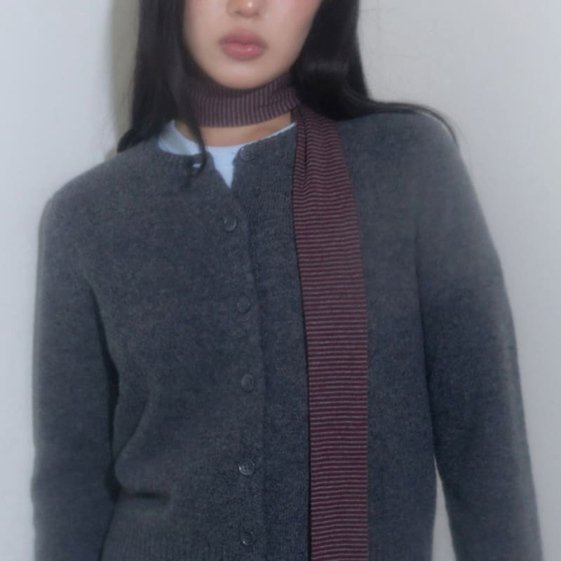 geegee cotton stripe long scarf - wine