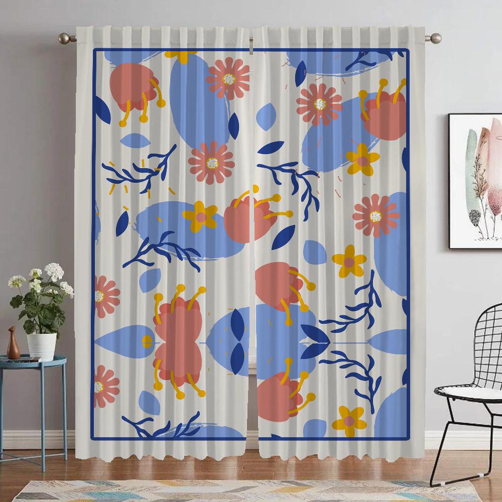 

Living Room Space Lightblocking Drape Sheer for Bedroom Home Interior Draperies 2 Panels Covers Divider for Flower Cooking Room Draperies ideal W60xH90cmx2pcs-CL