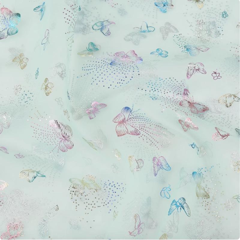100x150cm Fancy Feather Butterfly Gauze Wedding Dress Shampooy Skirt Gauze Stage Costume Fabric Background Decorative Foil Gauze