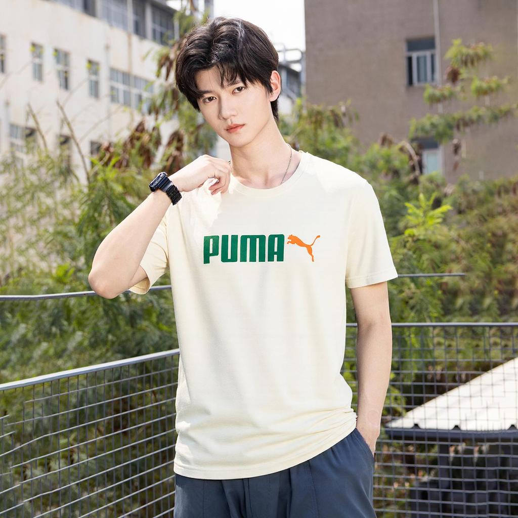 Puma Logo Letter Sports Casual Short Sleeve T-Shirt Unisex Tops Off-White 691341-91