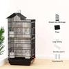Budgie Parrot Cage Bird Cage Special Black Phoenix Peony Bird Breeding Cages Large Home Metal Luxury Viewing Villa Bird House L