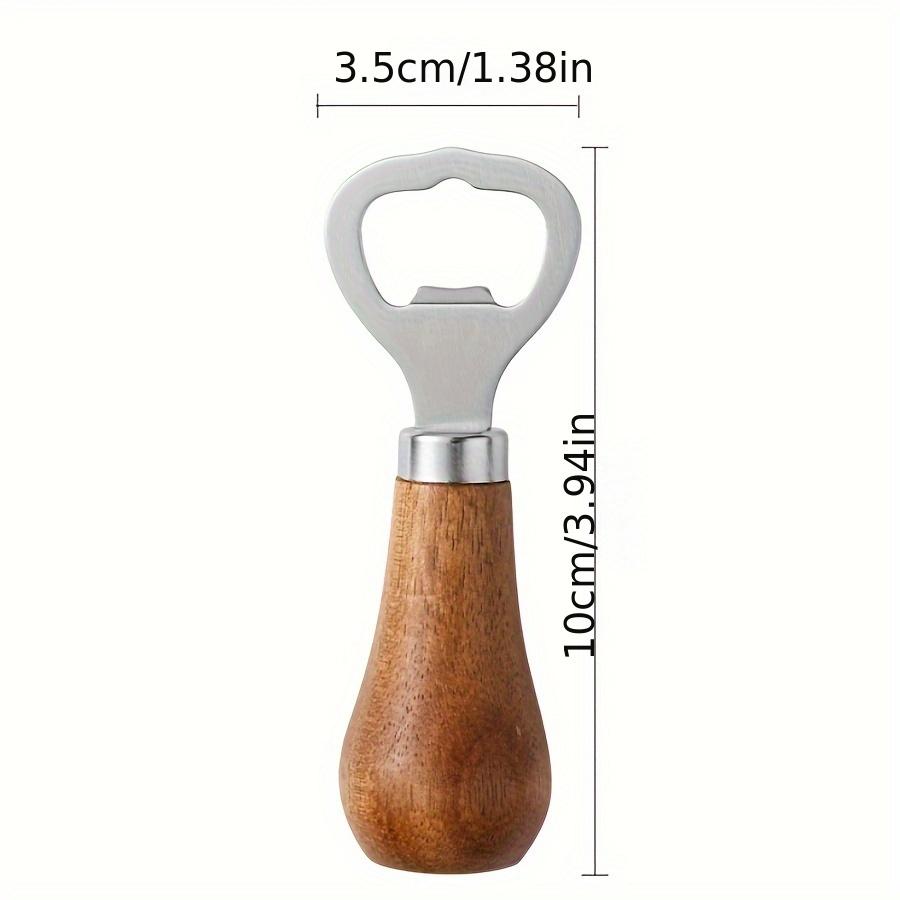 JOYBLISS 1PC Beer Bottle Opener Solid Wood Handle Stainless Steel Bottle Opener for Household Use