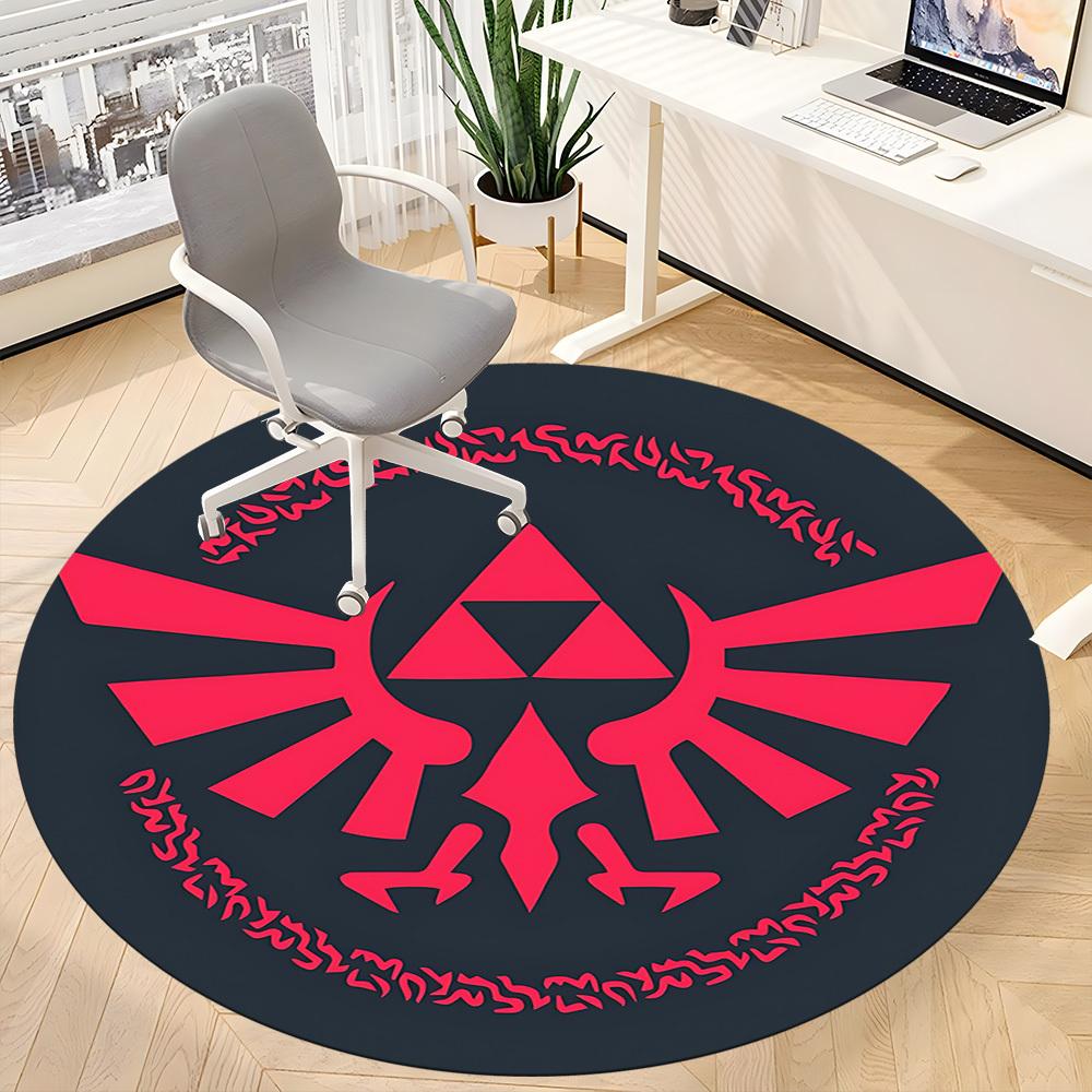 1pc Legend of Zelda Symbols Office Round Area Rug, Under Office Chairs Bedroom Living Room Home Decor  a1016242