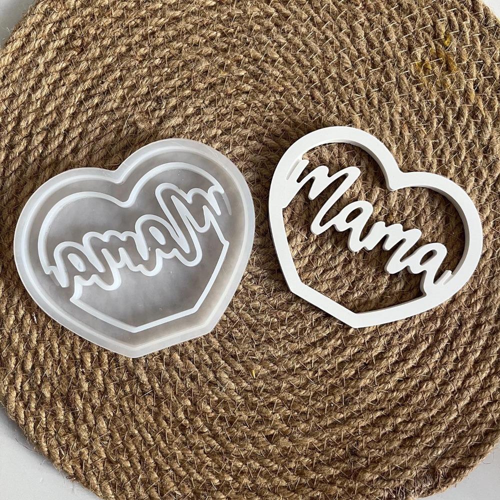 DIY Crafts Heart-shaped Silicone Mold Handmade Mama Letter Love Mold Gift Box Mold  Mother's Day