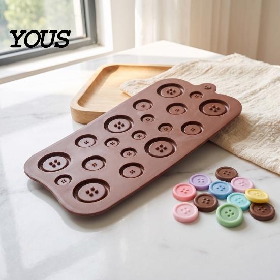 Kitchen Gadgets for Baking Silicone Button Chocolate Mold, Non-Stick Candy Making Tray with 3 Sizes, Easy Release Molds Heat Resistant