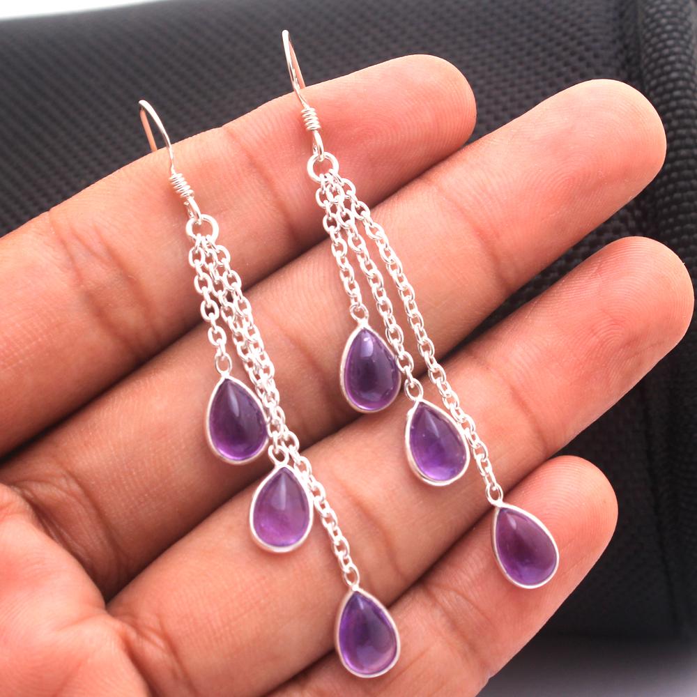 Carnelian, Labradorite, Moonstone, Amethyst Silver Earring, Women Jewelry, 925 Sterling Silver Handmade Earring, Gift For Her