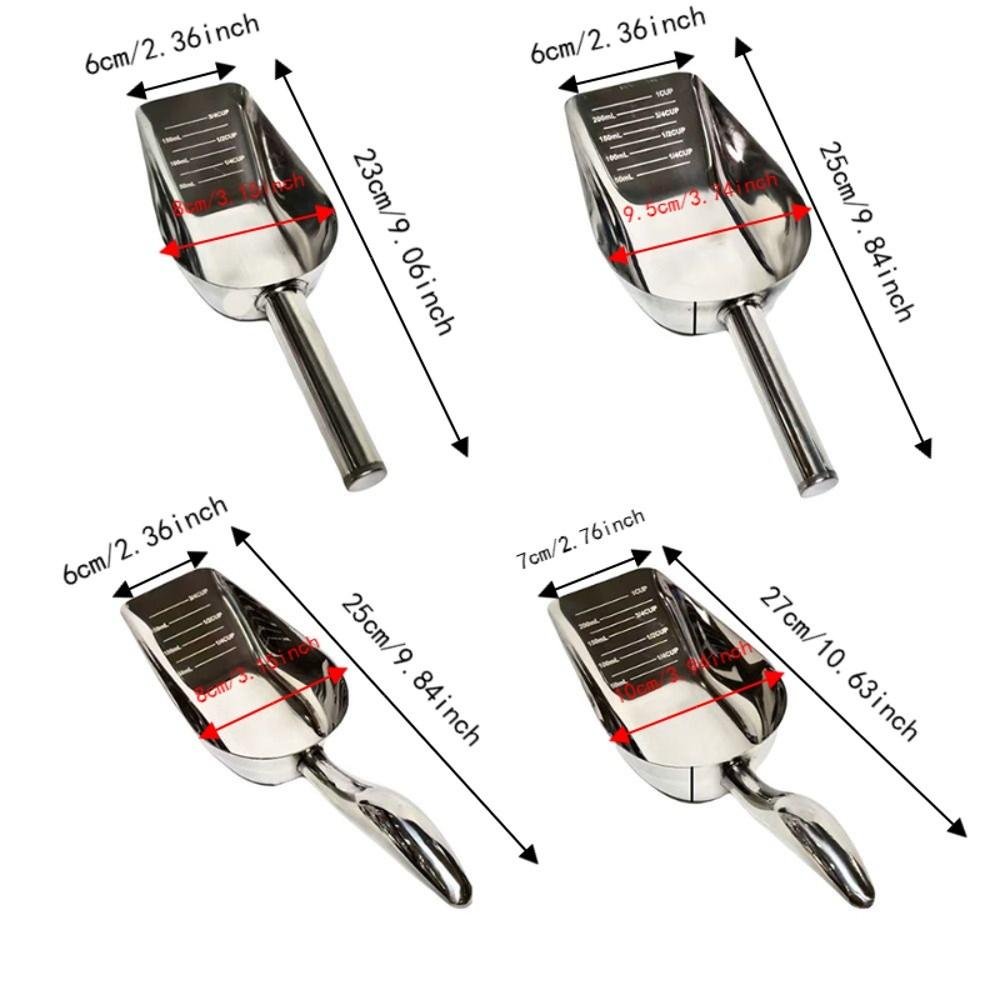 Stainless Steel Food Measuring Cup Ergonomic Handle Ice Scoop High-Quality Pet Food Scoop Candy