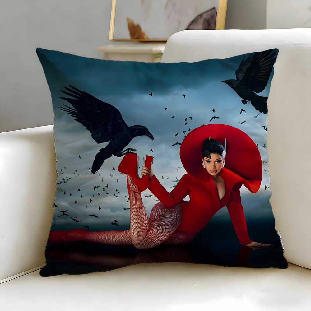 rap artist Cardi B Cushion Cover Soft EasyWash Pillow Case Versatile for Couch Bed Travel and Office