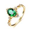 Cut Square Rainbow White Fire Opal Rings for Women Gold Color Horse Eye Zircon Charm Leaf Wedding Bands Party Jewelry