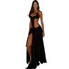 Summer New Sexy Perspective Mesh Stitching Waist Neck Dress