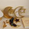 Vassoio decorativo a forma di luna e stella per esporre frutta, dessert e pasticcini, snack per le feste, decorazione per la tavola da pranzo