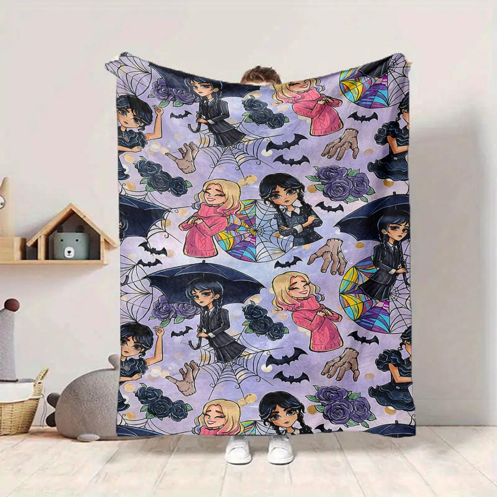 

1pc Wednesday Soft Skin-Friendly Flannel with Digital Printing, Various Sizes Available for Family, Friends, Birthday080 130cmx150cm