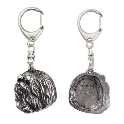 Havanese, Havanese Cuban Bichon, Bichón Havanés - Silver-plated Key Ring with Dog, Handbag Decoration, Backpack Pendant by Brand