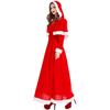 Adult Women Christmas Xmas Red Elf Velvet Hooded Shawl Cloak Dress Gown Set Halloween Role Play Dress Up Cosplay Costume