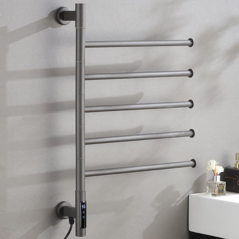 Household Bathroom Constant Temperature Heating And Drying Storage Holder Carbon Fiber Intelligent Drying Electric Towel Rack