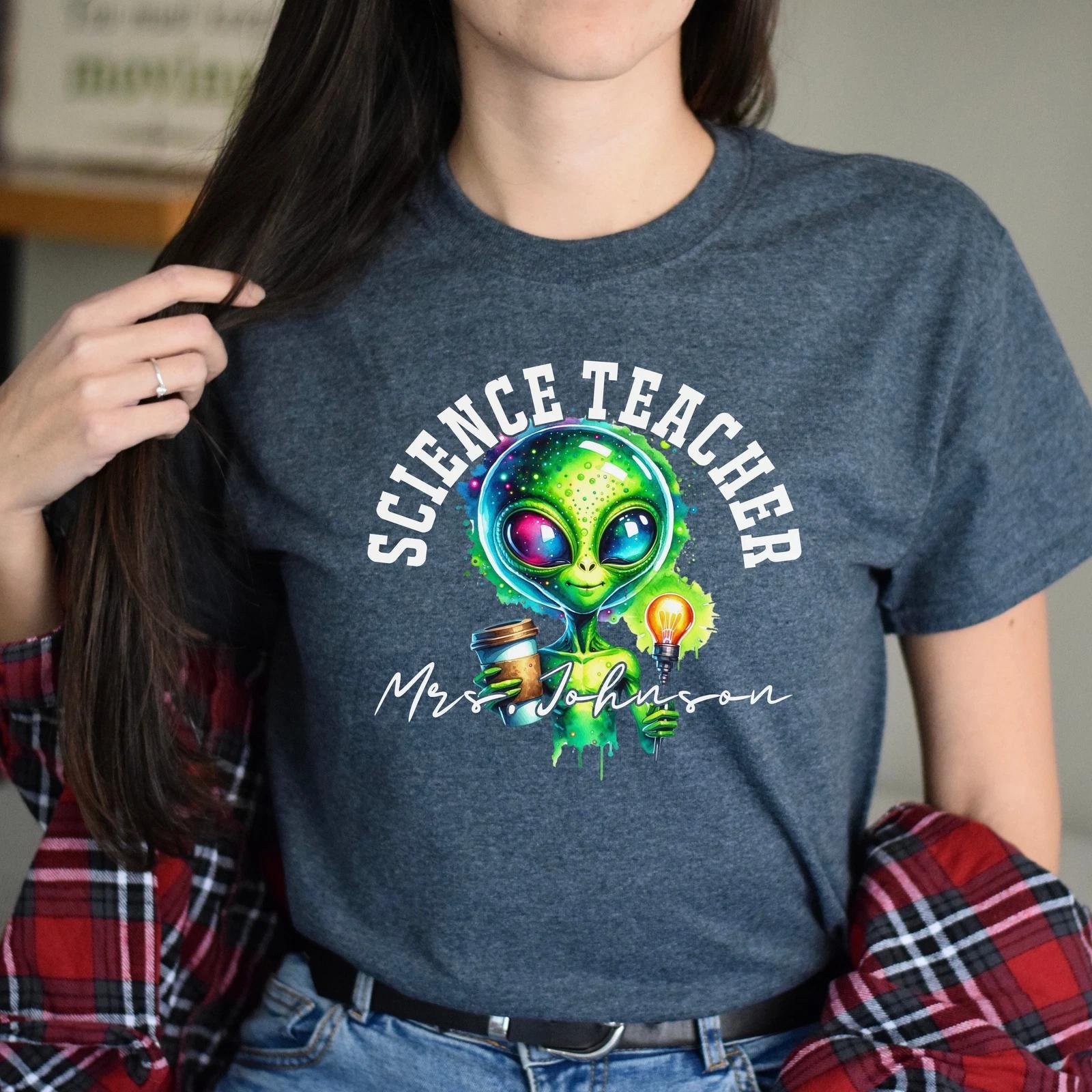 Science teacher funny Personalized Unisex T-shirt Custom Physics teacher Black XL