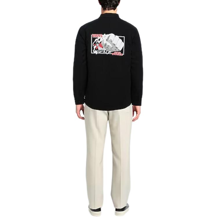 Vans ONE PIECE Collaboration Series Luffy Three Gear Printed Zip-Up Jacket Unisex Jacket Black VN00062QBLK