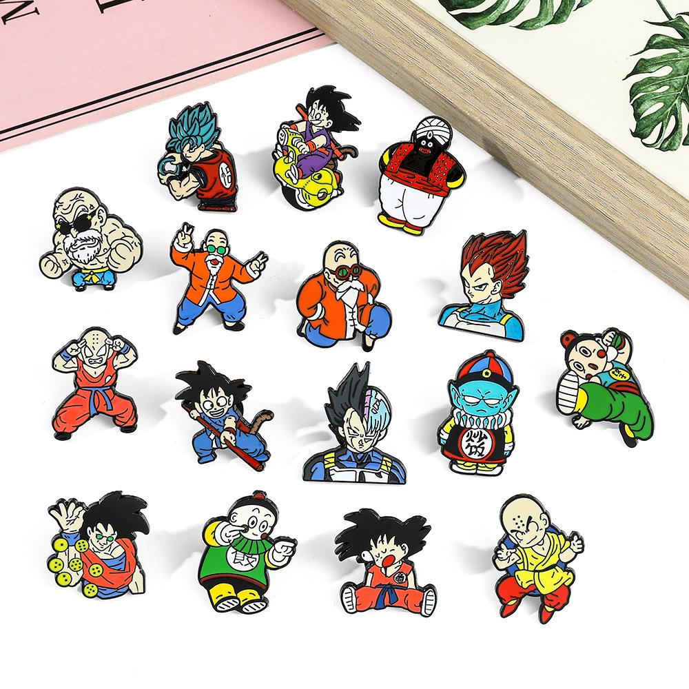 Dragon Ball Peripheral Japanese Cartoon Metal Brooch Pin Hat Clothing Alloy Paint Badge