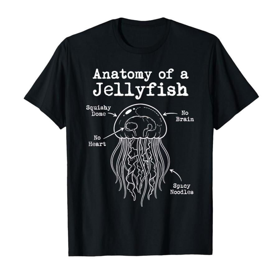 

Anatomy of a Jellyfish Spicy Noodles Funny Marine Biology T-shirt For Men Women 100% Cotton T Shirts Short Sleeve Tops 0204-1... S разноцветный