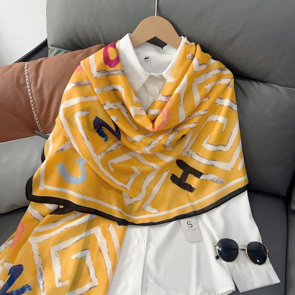 New cotton and linen scarf women's fashion long neck protection scarf decoration versatile air-conditioned room warm shawl