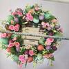 40*40cm Easter Egg Wreath, Artificial Flower Wreath, Spring Wisteria Wreath, Home Doorway Decoration