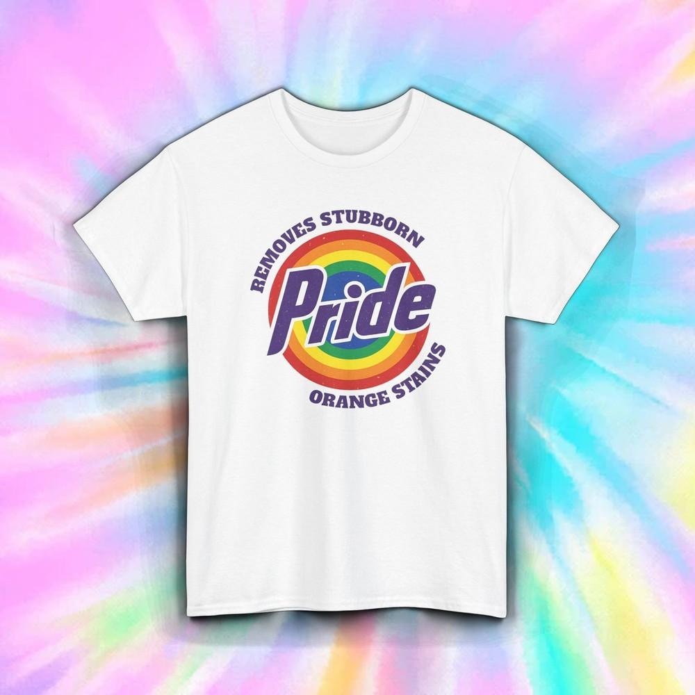 

Pride Parody Shirt Removes Stubborn Orange Stains Funny LGBTQ Graphic Tee S