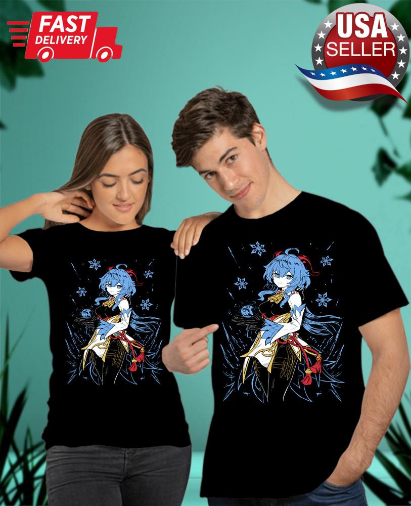 

Гань Юй Genshin Impact Футболка Аниме Девушка Каваи Черная Футболка Короткий Рукав Все Размеры S