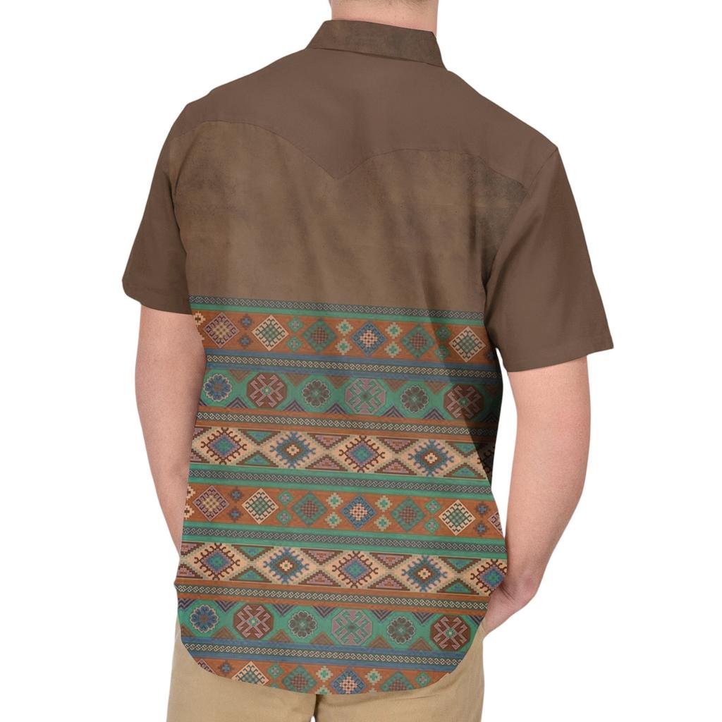 Men'S Fashionable Lapel And Shoulder Length Short Sleeved Casual Top