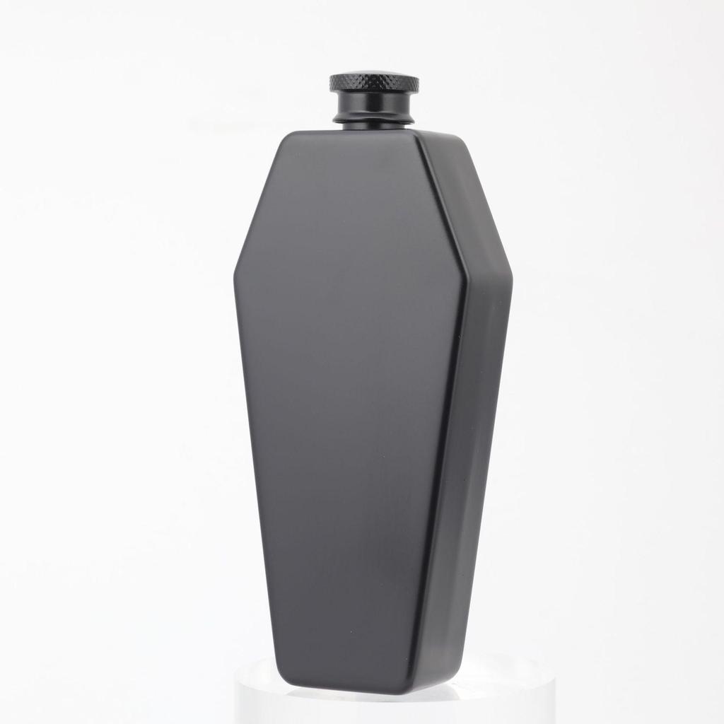 Cross-Shaped 6oz 304 Stainless Steel Hip Flask Set - Personalized Mini Portable Baijiu Coffin Bottle