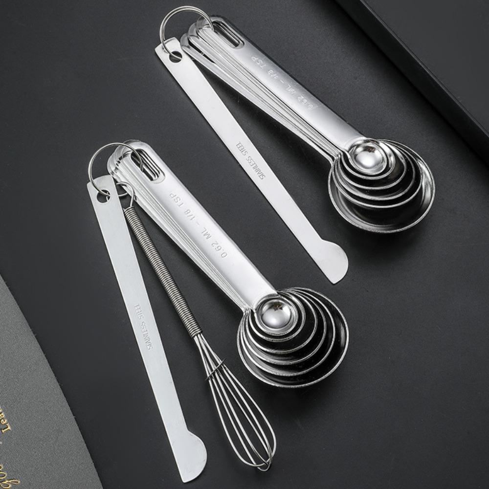 6/7PiecesFood GradeStainless Steel Measuring Spoon Set Multipurpose Coffee Powder Seasoning Measuring Spoon Kitchen Baking Tools