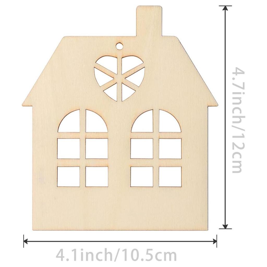 Wooden House DIY Craft Slices for Valentine's, Thanksgiving, or Wedding Decor