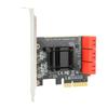 Expansion Card Computer Accessory PCI E To 6 Port SATA 3.0 6G for NAS   LINUX   WIN XP