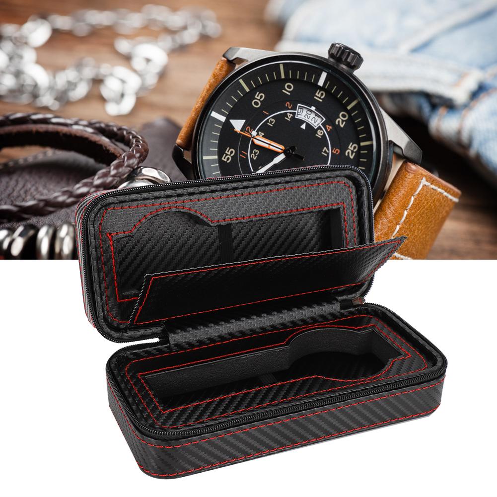 2 Grids Watch Case Organizer Wristwatch Storage Box Jewelry Display Container