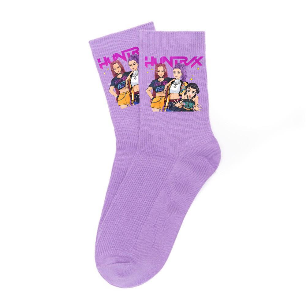 Neueste Kpop-Dämonenjäger-Socken, weich, dick und warm, für Schüler, Outdoor-Sportarten, Herbst, kalte Jahreszeit, Mädchen, wadenlang, Kindergeburtstag, Geschenk