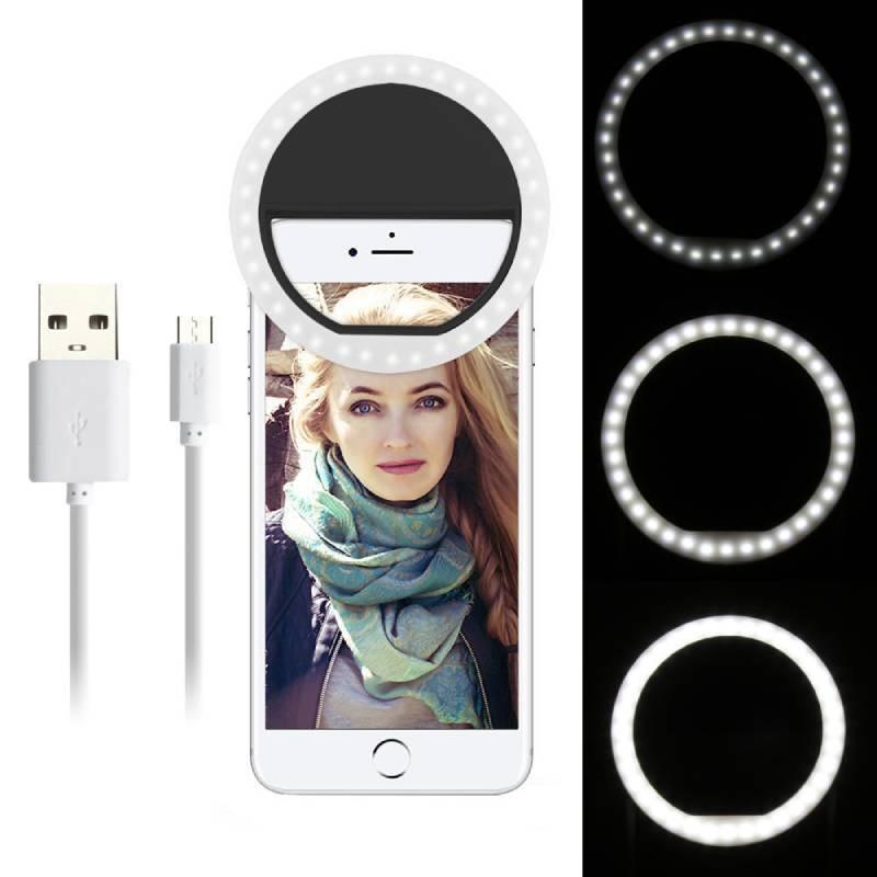Phone Selfie Ring Light With Usb Rechargeable Power For Makeup And Video Recording