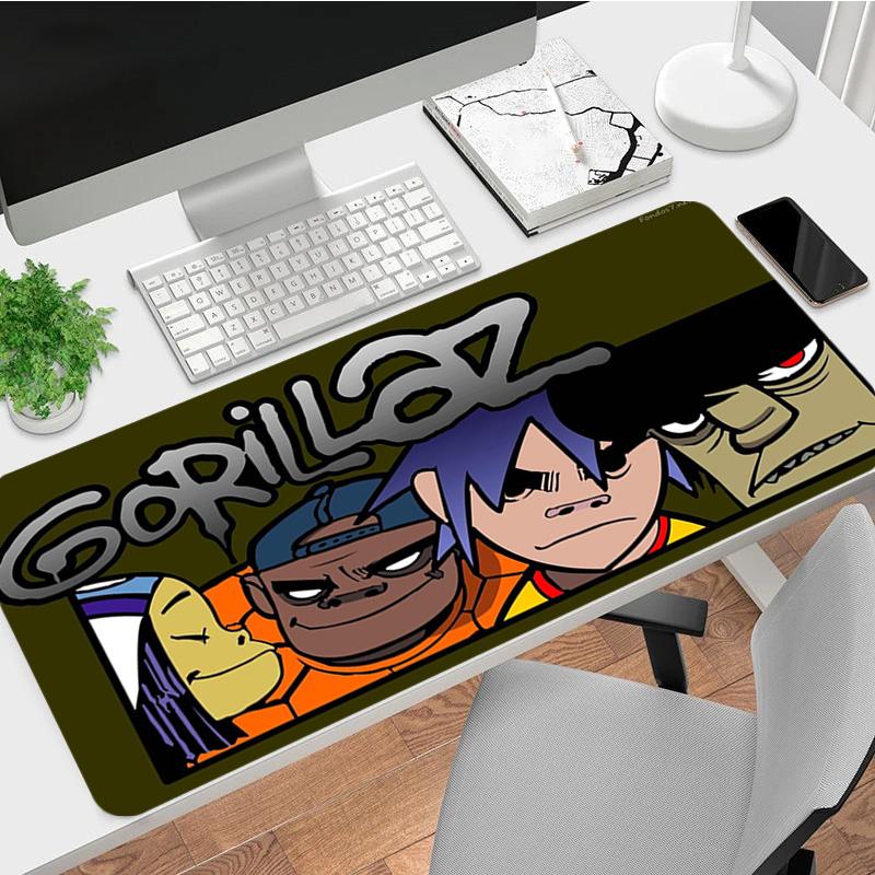 Gorillaz Band Xl Gaming Mouse Pad Nonslip Rubber Base Stitched Edge Waterproof Desk Mat For Pc Laptop Gamer Office Computer Accessories C9296