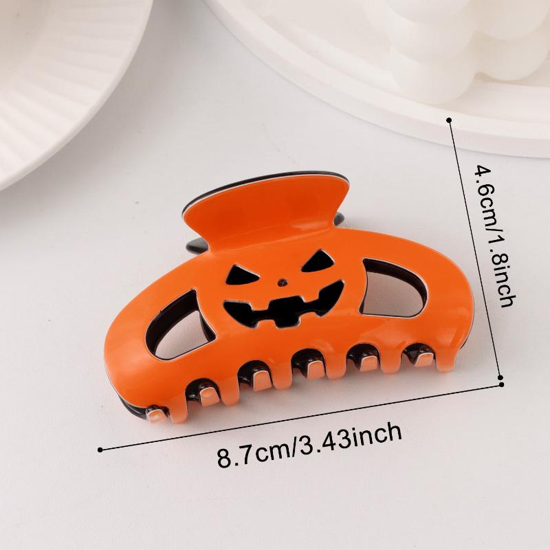 Cute Halloween Pumpkin Hair Claw Clips Non Slip Strong Hold Fashion Hair Clamps for Girls Holiday Party Daily Hairstyling
