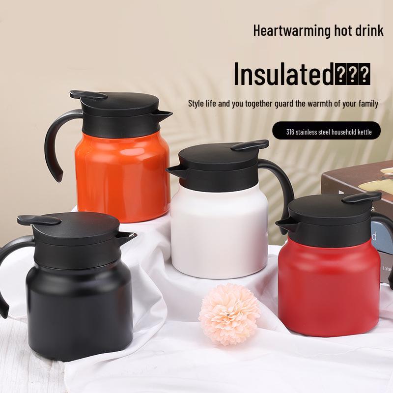 316 Stainless Steel Insulated Teapot, Large Capacity, Tea and Water Separation, Perfect for Household Old White Tea