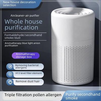 Desktop Ion Air Purifier with Activated Carbon, Aromatherapy, and Blue Light for Odor and Formaldehyde Removal