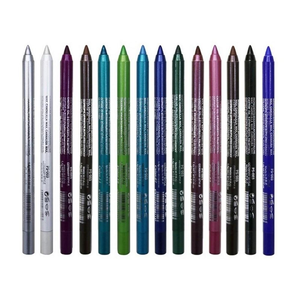Maquillage des yeux couleur maquillage cosmétique cadeau 14 couleurs crayon liner longue tenue pigment coloré imperméable bleu noir blanc stylo maquillage cosmétiques, 01-05-24