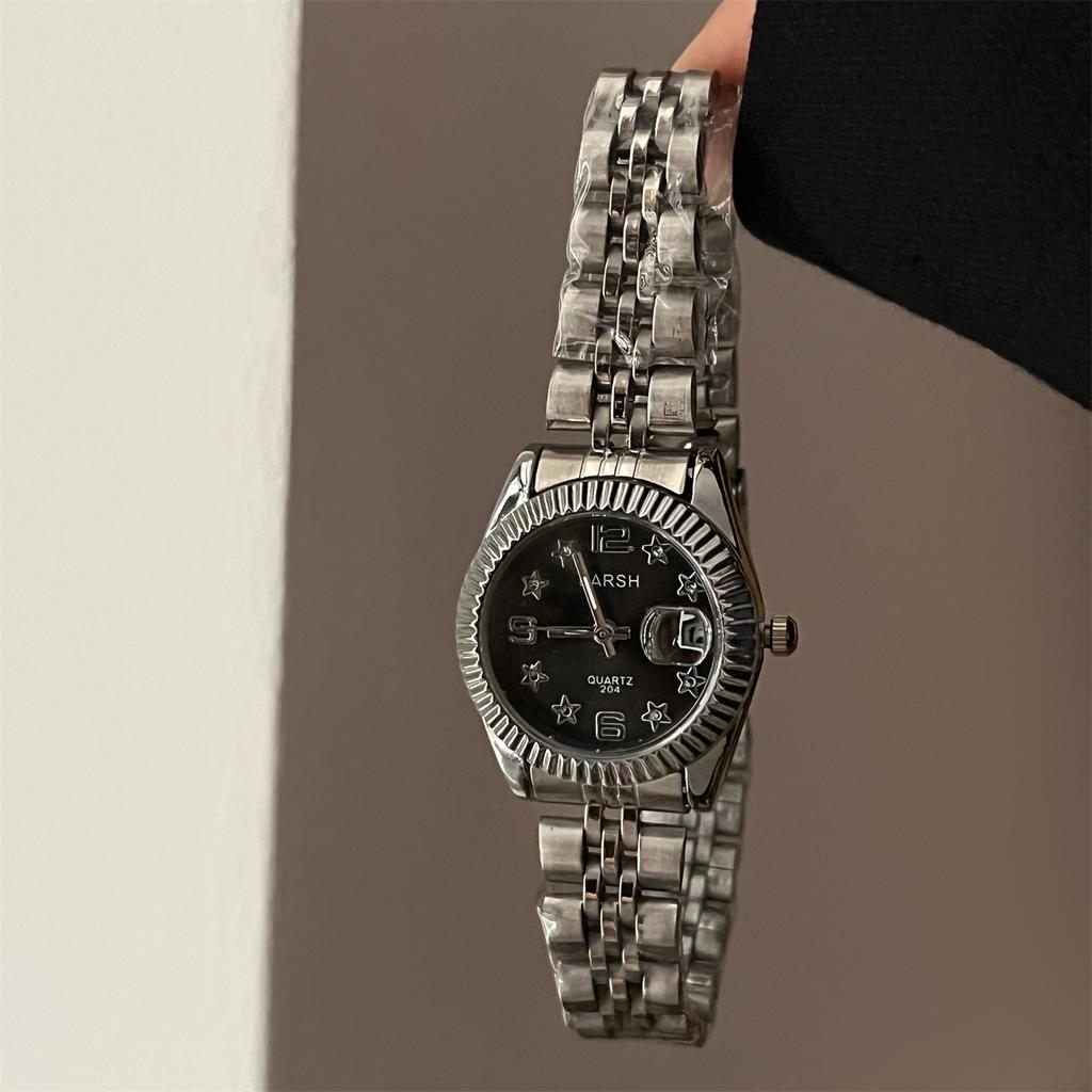 Drainage Pentagram Diamond Watch Women'S Calendar Steel Belt Retro Simple Temperament Women'S Quartz Watch