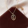 Art Retro Lace Tulip Collar Chain Light Luxury Glossy Pendant Design Hollow Out Flower Necklace New In Party Jewelry Gift