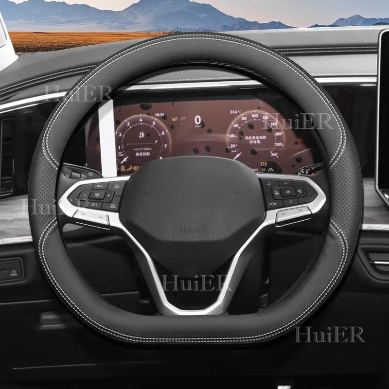 D-shape Steering Wheel Cover for Volkswagen VW Virtus Ultra Thin Leather Steering Protector Non-slip Auto Decoration Accessories